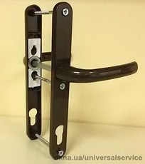 Ручка входной двери узкая, 92 мм, коричневая